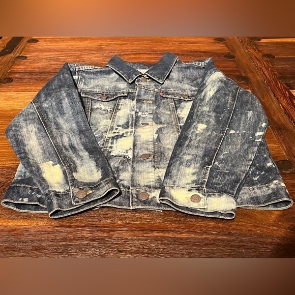 NEW Levi's Trucker Jacket Destroyed Bleached (Rare) Jean Denim - Picture 11 of 14